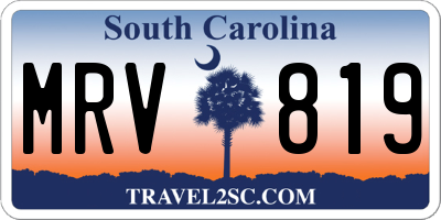 SC license plate MRV819