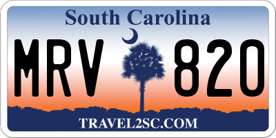 SC license plate MRV820
