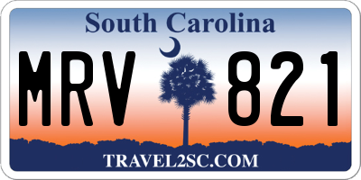 SC license plate MRV821