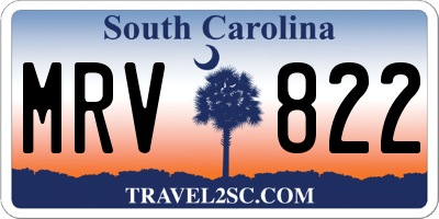 SC license plate MRV822