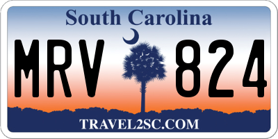 SC license plate MRV824