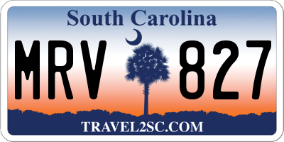 SC license plate MRV827
