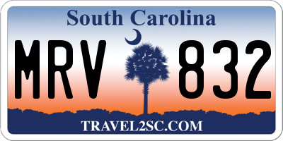 SC license plate MRV832