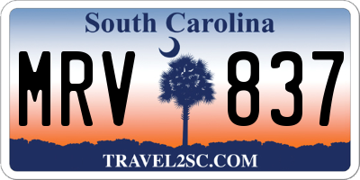 SC license plate MRV837