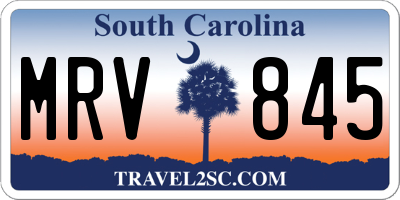 SC license plate MRV845