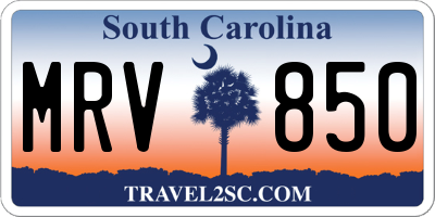 SC license plate MRV850