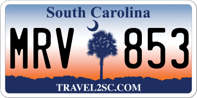 SC license plate MRV853