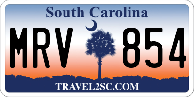 SC license plate MRV854