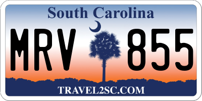 SC license plate MRV855