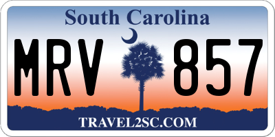 SC license plate MRV857