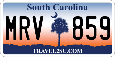 SC license plate MRV859