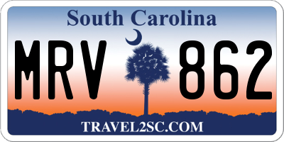 SC license plate MRV862