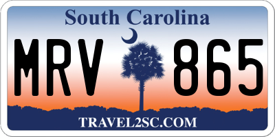 SC license plate MRV865