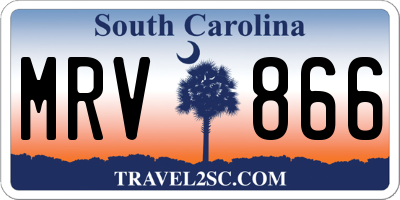 SC license plate MRV866