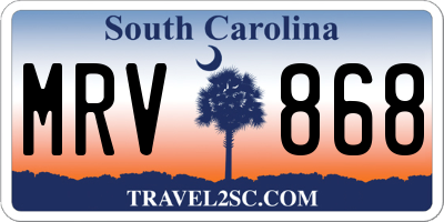 SC license plate MRV868