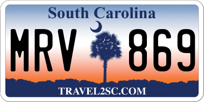 SC license plate MRV869