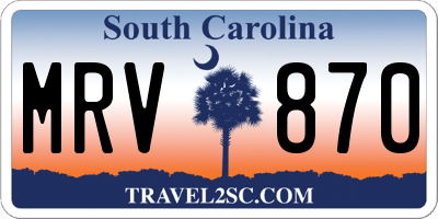 SC license plate MRV870