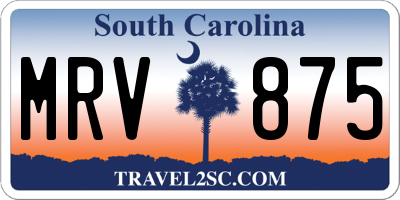 SC license plate MRV875