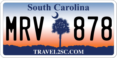SC license plate MRV878
