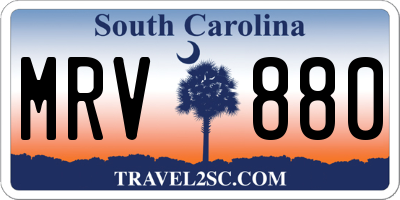 SC license plate MRV880