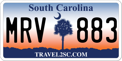 SC license plate MRV883