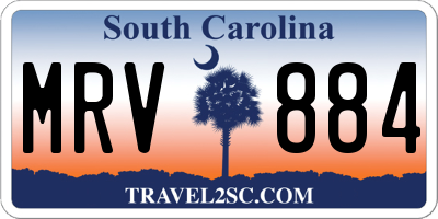 SC license plate MRV884