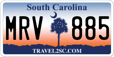 SC license plate MRV885
