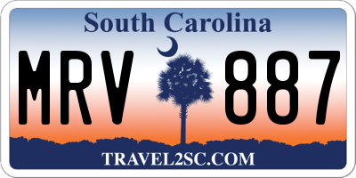 SC license plate MRV887