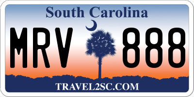 SC license plate MRV888