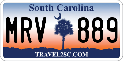 SC license plate MRV889
