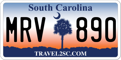 SC license plate MRV890