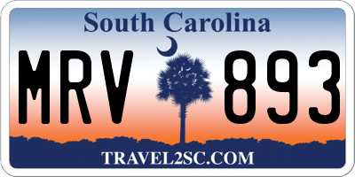 SC license plate MRV893