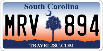 SC license plate MRV894