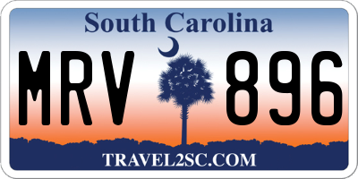 SC license plate MRV896