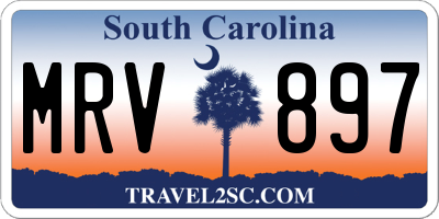 SC license plate MRV897