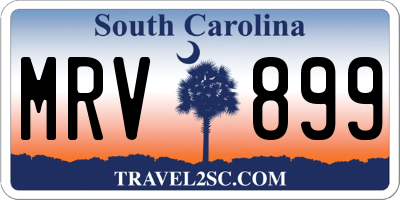 SC license plate MRV899