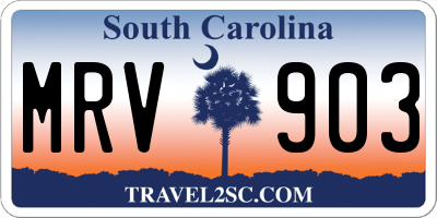 SC license plate MRV903
