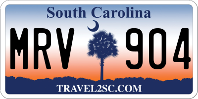 SC license plate MRV904