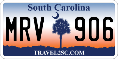 SC license plate MRV906