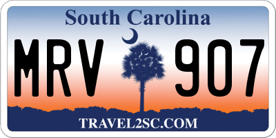 SC license plate MRV907