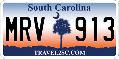SC license plate MRV913