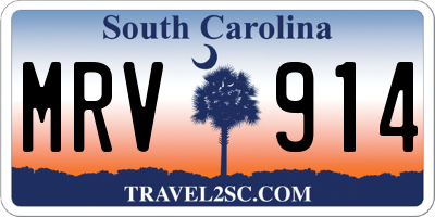 SC license plate MRV914