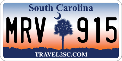 SC license plate MRV915