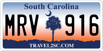 SC license plate MRV916