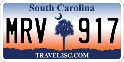 SC license plate MRV917