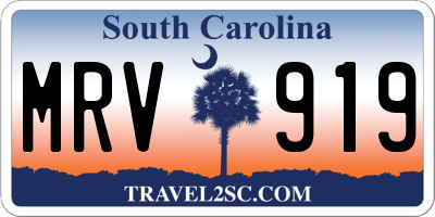 SC license plate MRV919