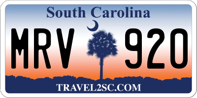 SC license plate MRV920