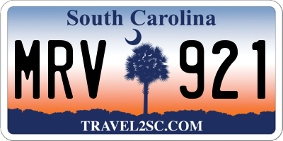SC license plate MRV921