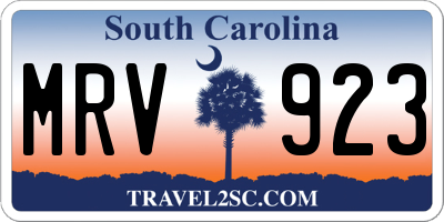 SC license plate MRV923