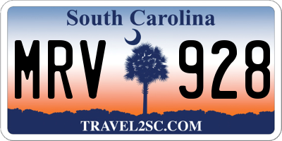 SC license plate MRV928